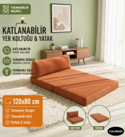2 KİŞİLİK KATLANANBİLİR YER KOLTUĞU YATAK-BORDO